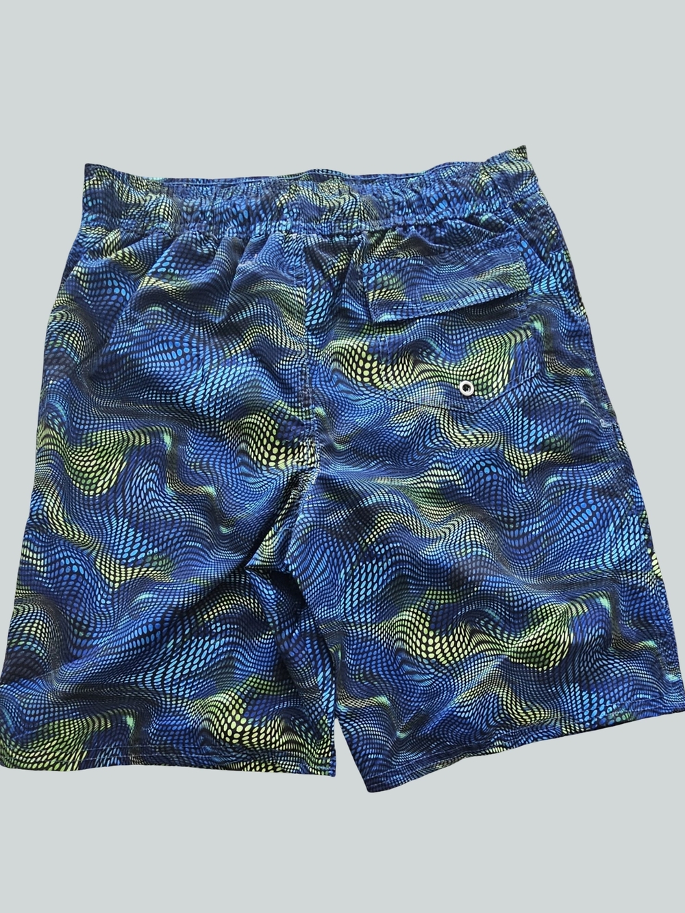 Body Glove Blue & Neon Green Wave Print Swim Trunks - Picture 2 of 6